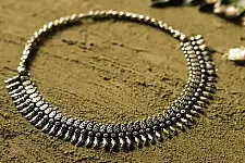 धरा ✽ Antique Finish White Metal ✽ Necklace { 35 }